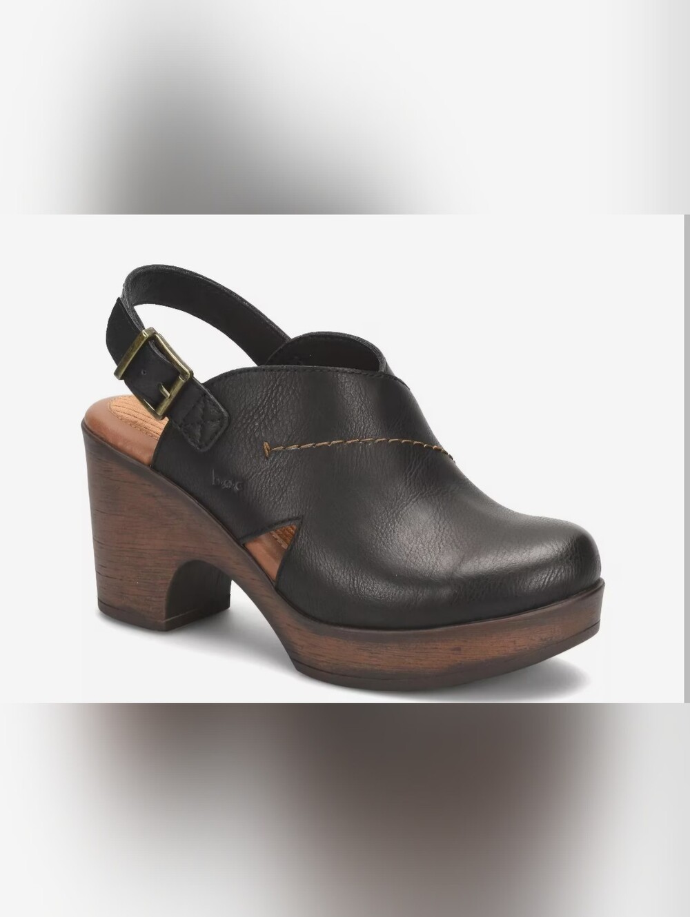 b.o.c Black Leather Slingback Clog Heels - Women Size 8 Lightweight GORGEOUS
